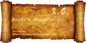 Kozák Olivér névjegykártya