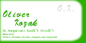 oliver kozak business card